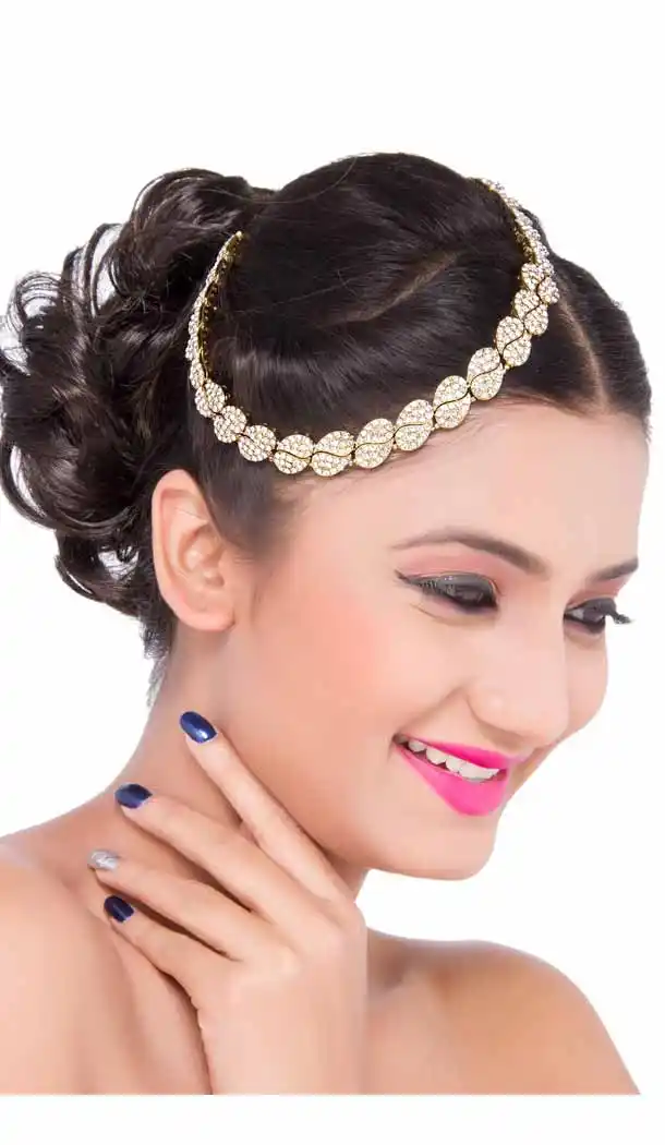 White Color Brass Stonework Fashion Wedding Matha Patti FH5506-10832056