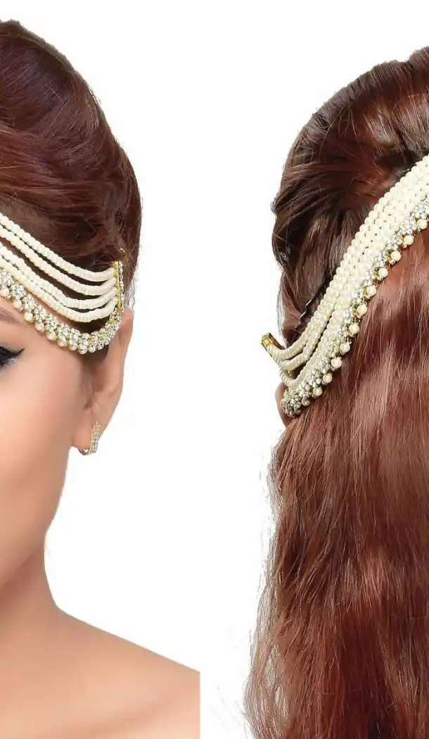 White Color Brass Stonework Fashion Wedding Matha Patti FH5506-10832058