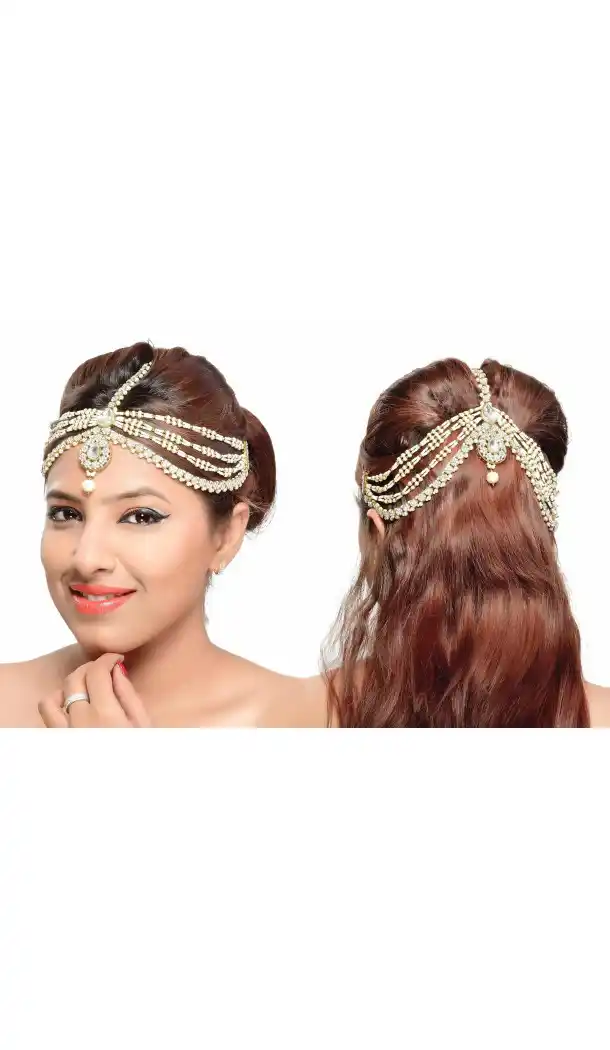 White Color Brass Stonework Fashion Wedding Matha Patti FH5506-10832060