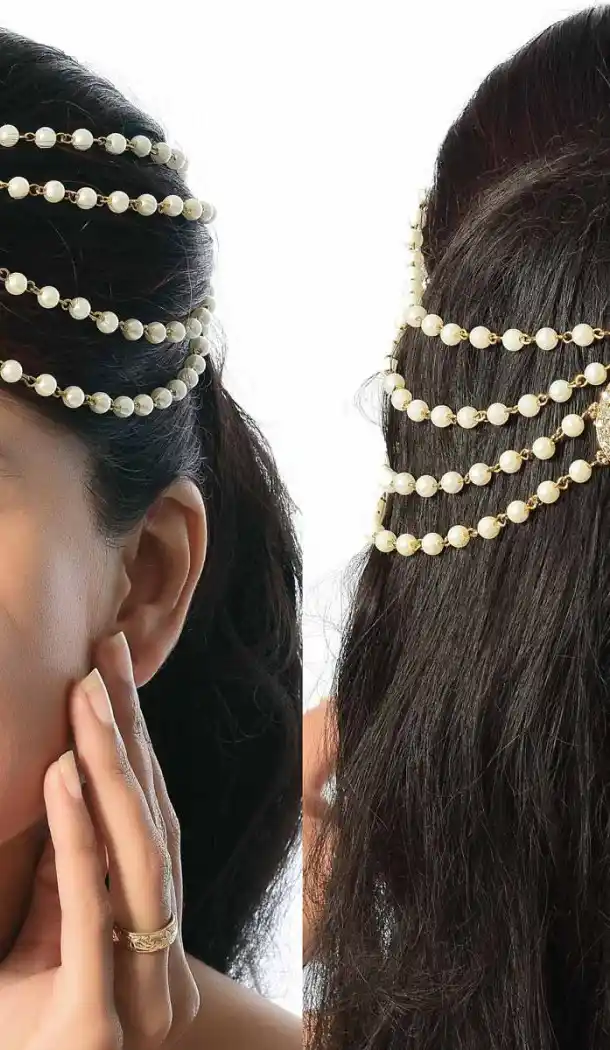 White Color Brass Stonework Fashion Wedding Matha Patti FH5506-10832062