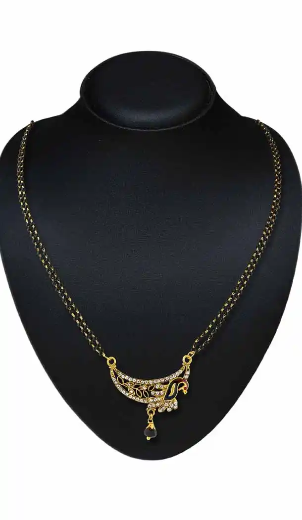 Black Color Brass Austrian Stone Work Fashion Mangalsutra 1091-2140