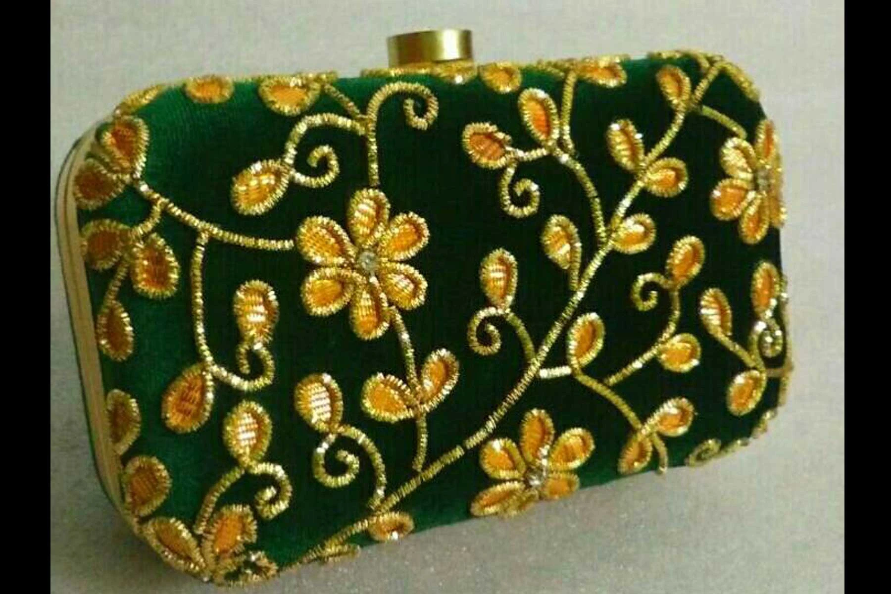 Women's Clutch Purse in Cream Color Fashion Embroidery Work | FH10351412