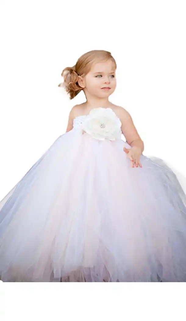 New Designer Soft Net White Color Girls Party Wear Full Stitched Gown Dresses | FH10591679