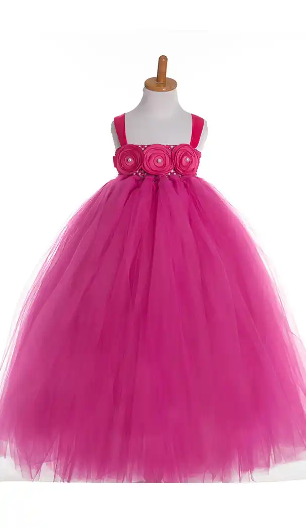 Designer Soft Net Pink Color Girls Party Wear Full Stitched Gown Dresses | FH10591689