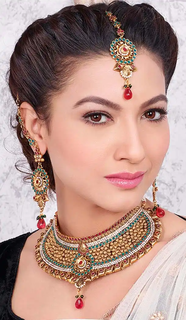 Women Golden Color Alloy Fashion Necklace Set | FH551311332691