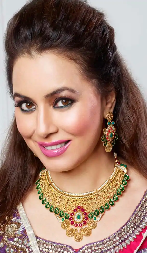 Indian Couture Alloy Work Golden Color Necklace Set | FH551311332696