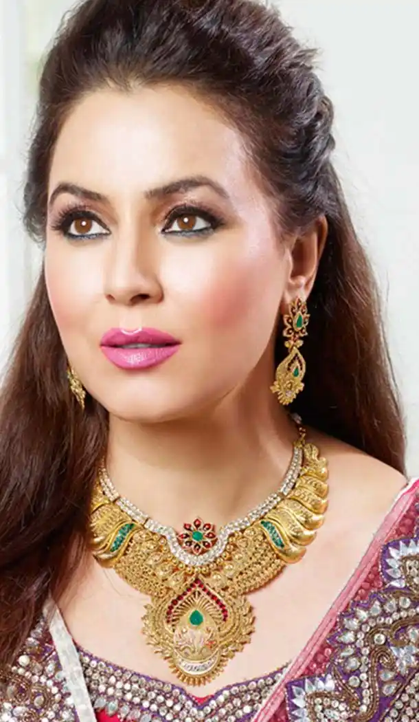 Womens Fashion Alloy Work Golden Color Necklace Set | FH551311332700