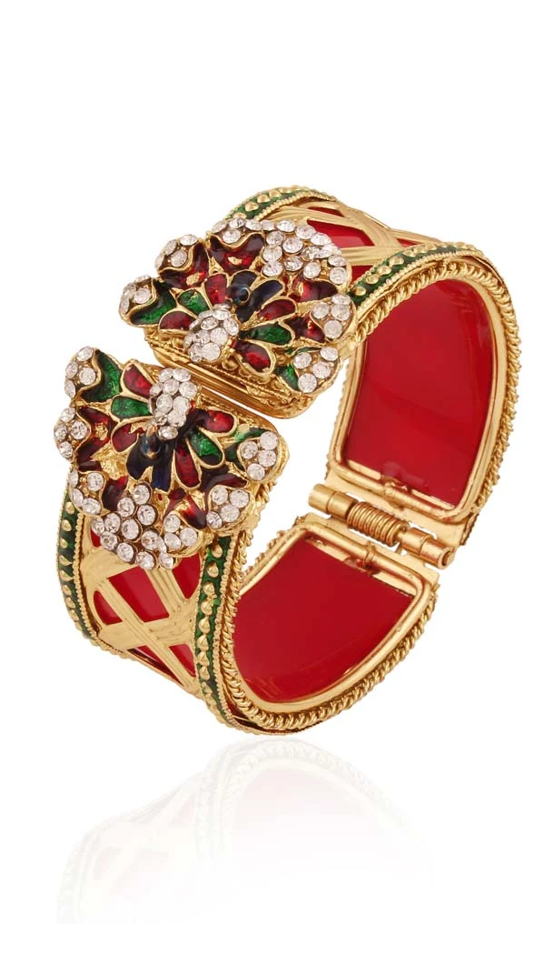 Maroon Green Color Brass Fashion Bangles | FH55163913