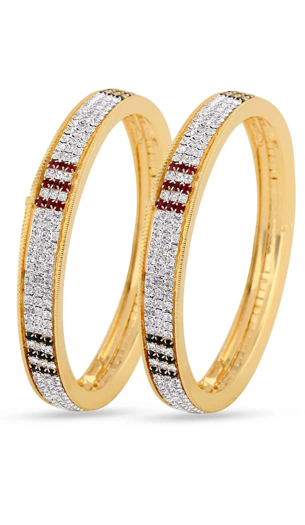 Maroon Green Stone color Brass Fashion Polki Bangles | FH55163921