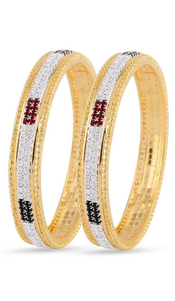 Maroon White Stone Bangles | FH55163932