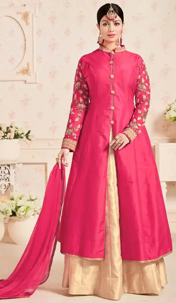 Celebrity Ayesha Takia Pink Color Silk Salwar Kameez | FH552782642