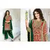 Pakistani Designer Chrome Green Color Silk Straight Cut Patiyala Dress | FH553382735