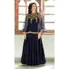 Pakistani Designer Navy Blue Color Silk Anarkali Churidar Suit | FH553382738