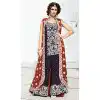 Pakistani Designer Black Color Silk Short Kameez Palazzo Suit | FH553382741