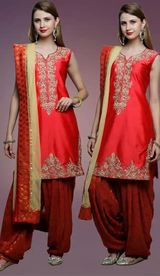 Premium Quality Designer Wear Straight Cut Patiyala Suit in Red Color | FH554882895
