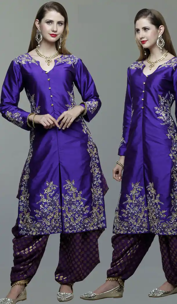 Premium Quality Designer Wear Achkan Patiyala Suit in Purple Color | FH554882896