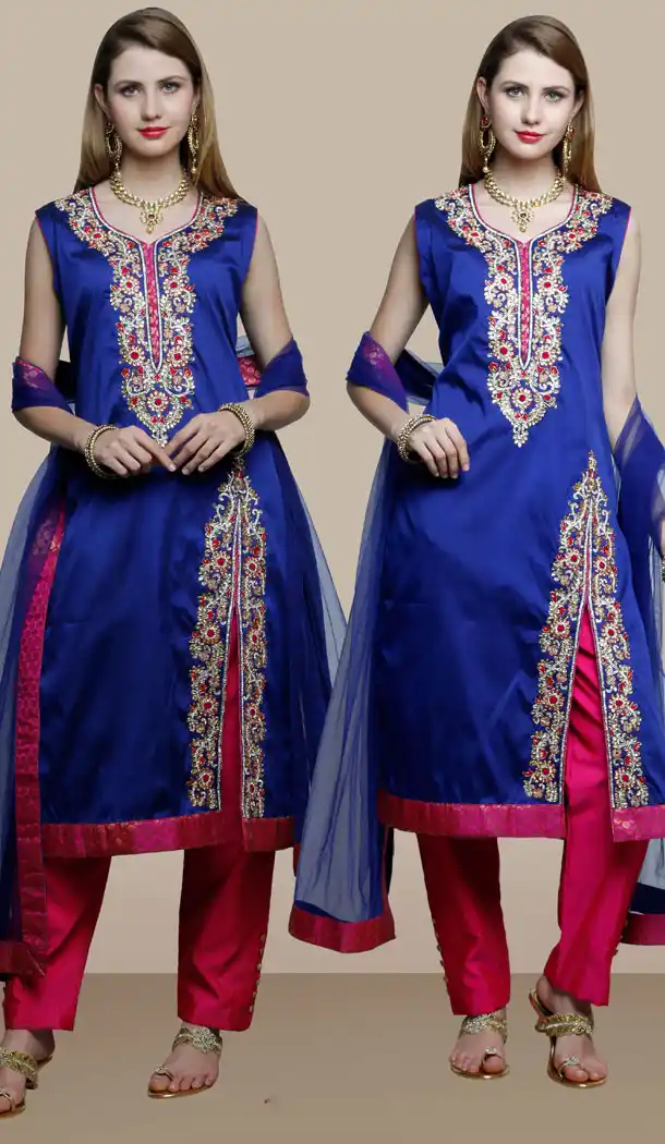 Premium Quality Designer Wear Straight Cut Narrow Pants Suit in Blue Color | FH554882901