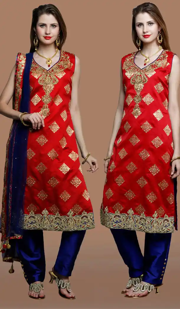 Premium Quality Designer Wear Straight Cut Narrow Pants Suit in Red Color | FH554882908
