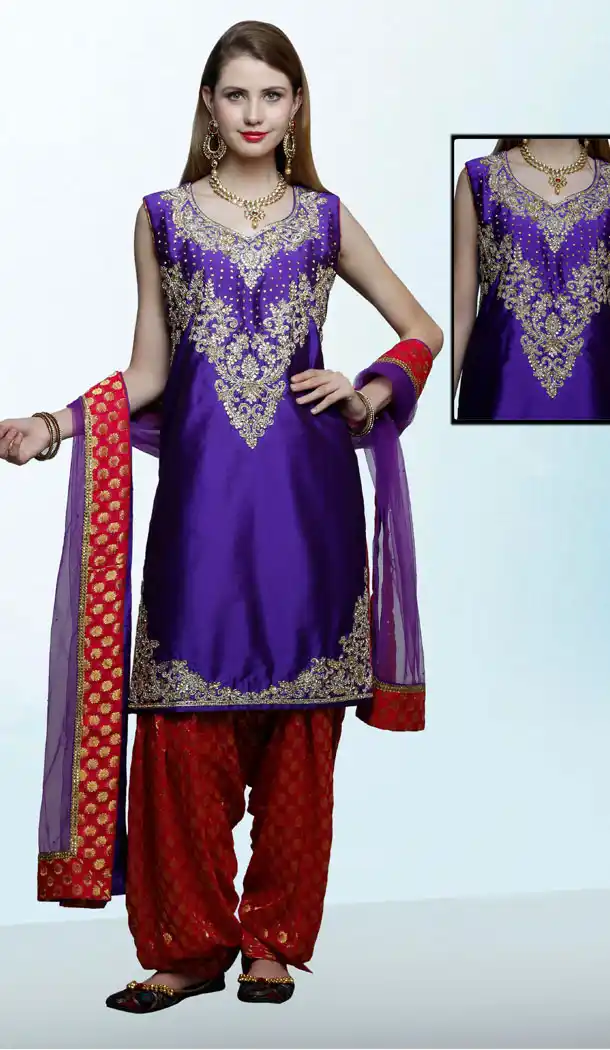 Premium Quality Designer Wear Straight Cut Narrow Pants Suit in Purple Color | FH554882909