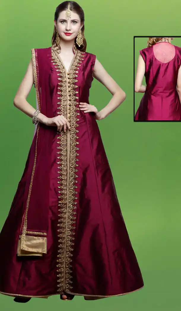 Premium Quality Designer Wear Anarkali Lehenga Suit in Violet Color | FH554882913