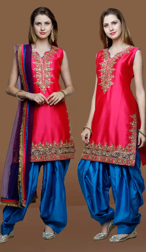 Premium Quality Designer Wear Straight Cut Patiyala Pants Suit in Pink Color | FH554882915