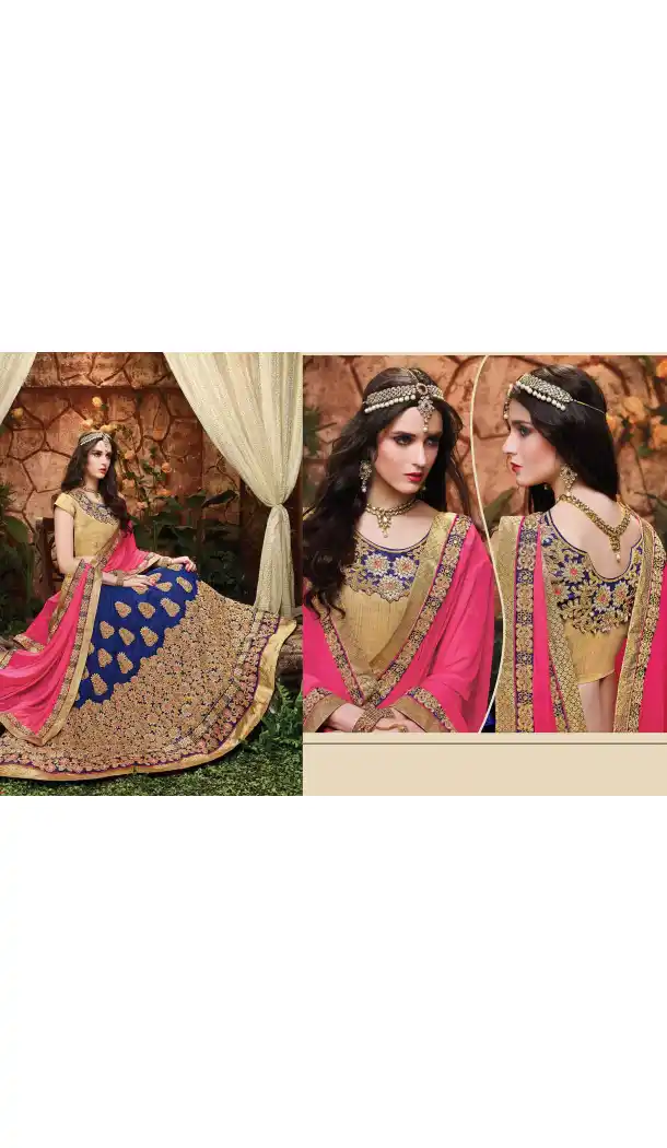 Blue Color Silk Circular Style Indian Traditional Wear Lehenga Choli | FH555883002