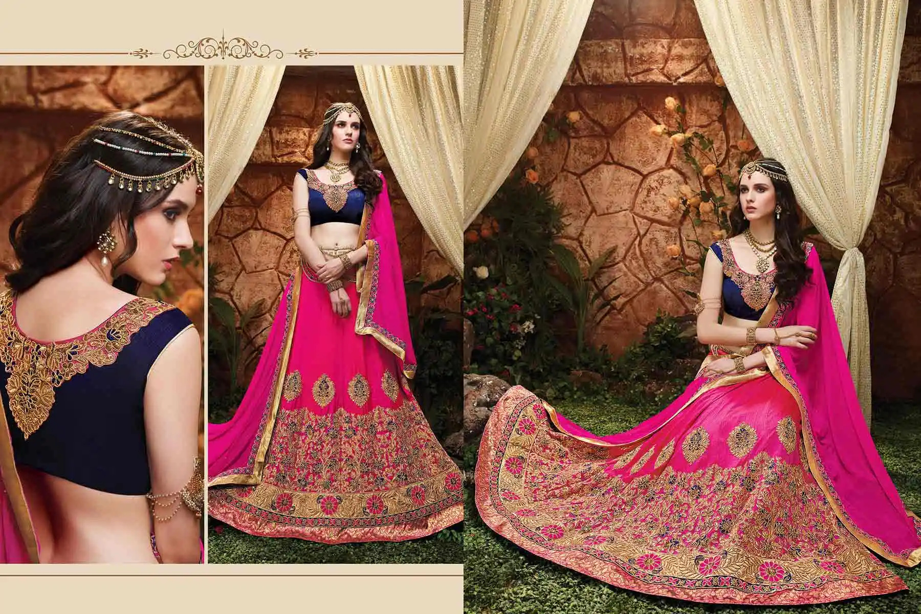 Deep Pink Color Silk Circular Style Indian Traditional Wear Lehenga Choli | FH555883004
