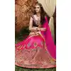 Deep Pink Color Silk Circular Style Indian Traditional Wear Lehenga Choli | FH555883004