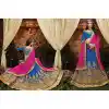 Azure Blue Color Silk Circular Style Indian Traditional Wear Lehenga Choli | FH555883005