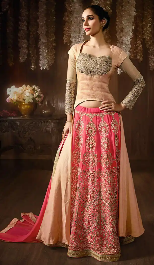 Orange Color Silk Embroidery Party Wear Style Lehenga Suit | FH556183034
