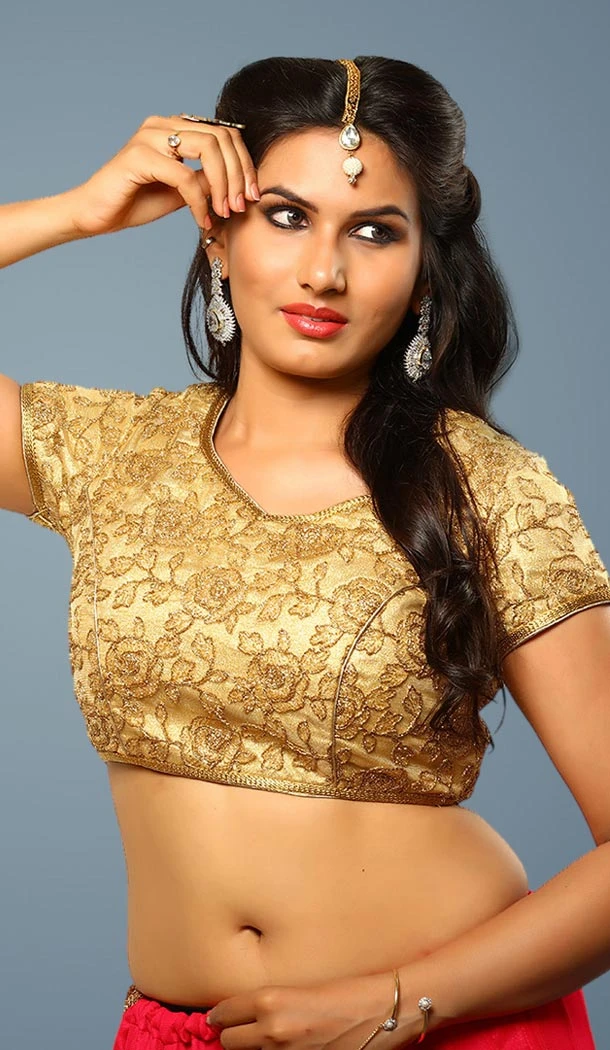 Gold Color Gota Silk Party Wear Readymade Blouse | FH562383754