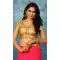 Gold Color Net Designer Wear Readymade Sweet Heart Neck Blouse | FH562683922