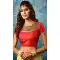 Red Color Net Designer Wear Readymade Round Neck Blouse | FH562683926