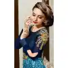 Blue Color Silk Digital Print Long Pakistani Eid Festive Salwar Kameez | FH562883813