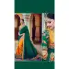 Bottle Green Color Dupioni Raw Silk Designer Half & Half Sari blouse | FH563083835