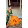 Bottle Green Color Dupioni Raw Silk Designer Half & Half Sari blouse | FH563083835
