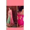Salmon Color Dupioni Raw Silk Designer Half & Half Sari blouse | FH563083836