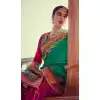 Green Color Dupioni Raw Silk Designer Sari blouse | FH563083841