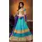 Crystals Stones Silk Sky Blue Color Party Wear Circular Lehenga Choli | FH564684031