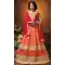 Crystals Stones Silk Orange Color Party Wear Circular Lehenga Choli | FH564684039