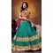 Crystals Stones Silk Emerald Color Party Wear Circular Lehenga Choli | FH564684040