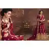 Embroidery Silk Maroon Color Wedding Sangeet Lehengas Choli | FH564784046