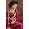 Embroidery Silk Maroon Color Wedding Sangeet Lehengas Choli | FH564784046