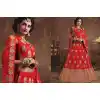 Embroidery Silk Red Color Wedding Sangeet Lehengas Choli | FH564784048