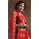 Embroidery Silk Red Color Wedding Sangeet Lehengas Choli | FH564784048
