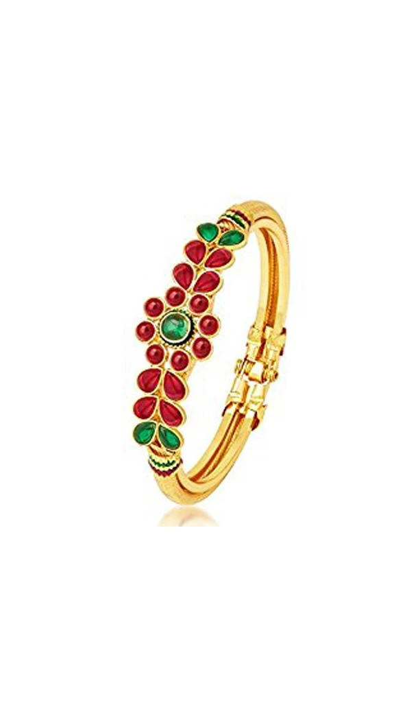 Aqua Quartz Plate Stone Gold Artificial Bangles | FH567784344