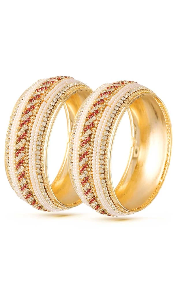 New Design Gold Color Artificial Kundan Bangles | FH567784353