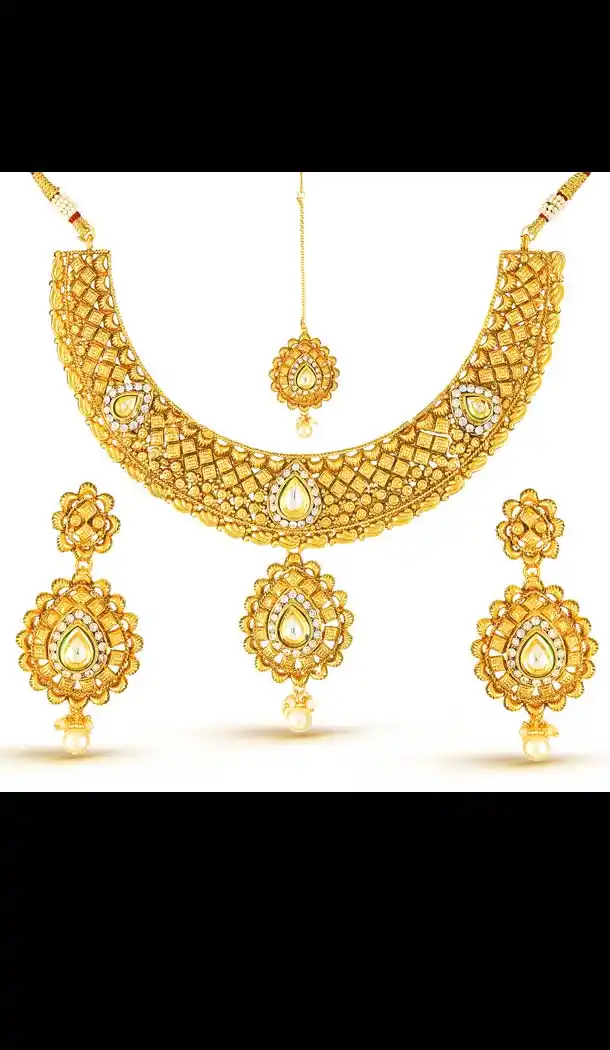 Womens Gold color Artificial Jewellery Set | FH567884357