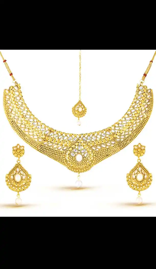 New Beautifu Look Womens Gold color Artificial Jewellery Set | FH567884365