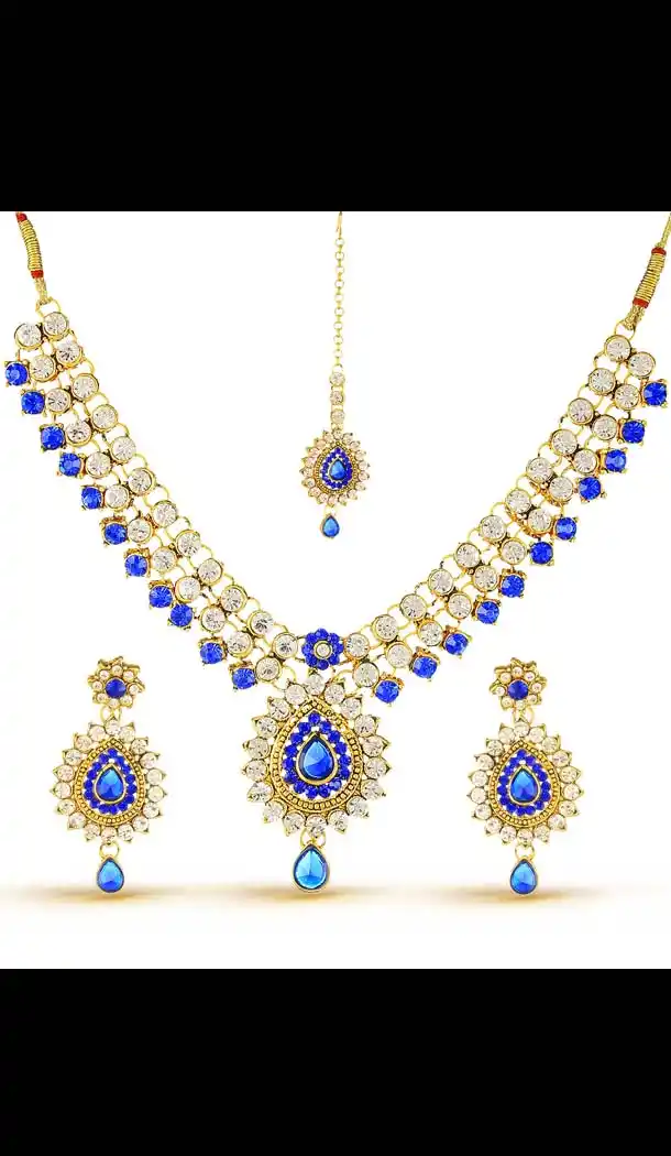 Womens Amazing Blue color Artificial Jewellery Set | FH567884368